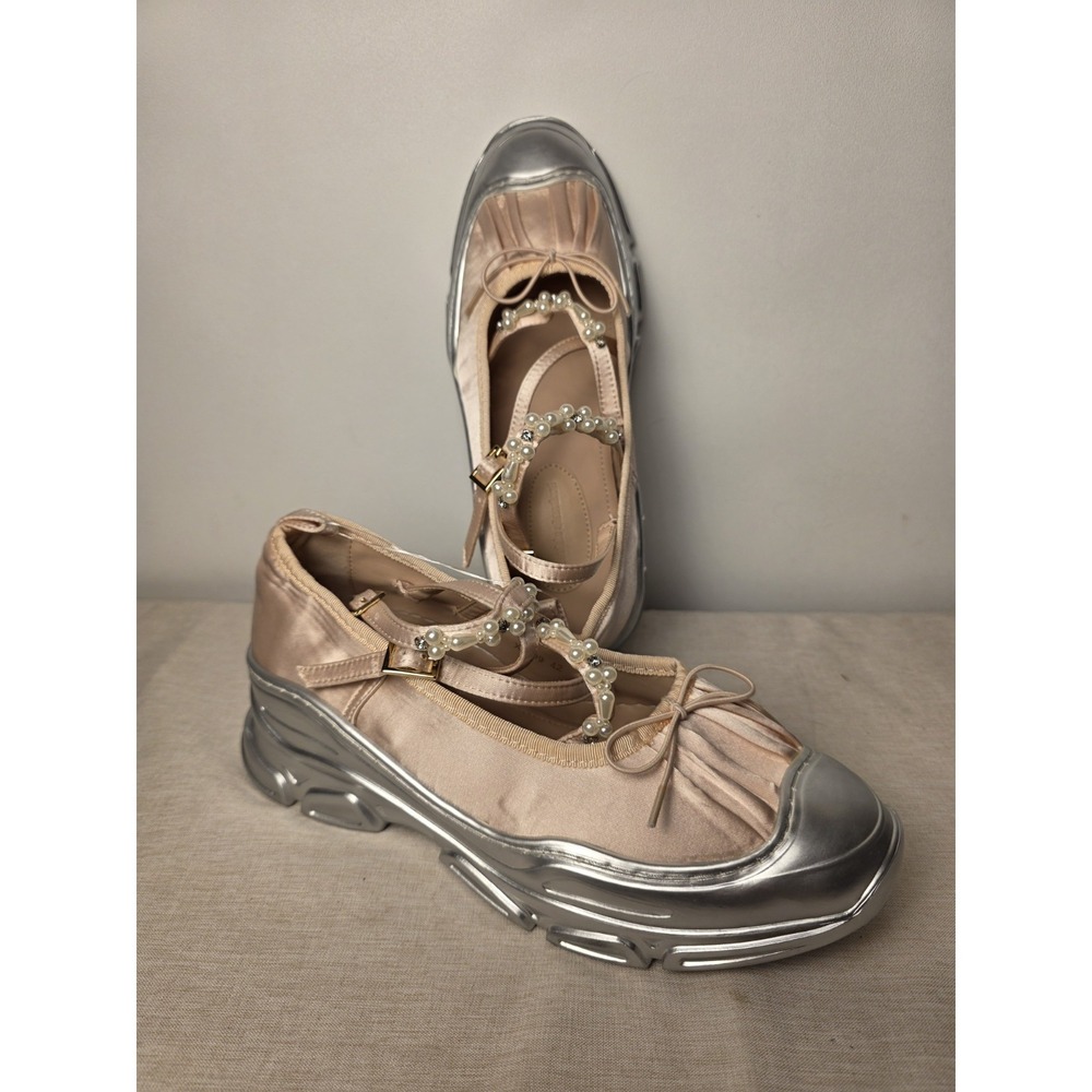 Double Standard Ballet Sneakers - Pink/SilverSize 42 (US 10.5)